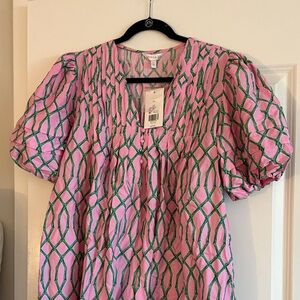 NWT Crown & Ivy Pink and Green Patterned Dress